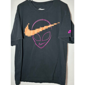 Alien Nike Swoosh T-Shirt Black “The Swoosh Is Out There” Size XXL